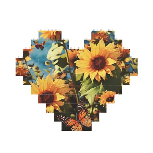 Baustein-Puzzle, Sonnenblumen und Schmetterlinge, personalisierte Ziegelstein-Puzzles für Erwachsene, Bausteine, Puzzle, 3D-Herzblöcke, Puzzle, Ziegelsteine, Heimdekoration, Geschenk Baustein-Puzzle, Sonnenblumen und Schmetterlinge, personalisierte Ziegelstein-Puzzles für Erwachsene, Bausteine, Puzzle, 3D-Herzblöcke, Puzzle, Ziegelsteine, Heimdekoration, Geschenk von FZQVSLCM