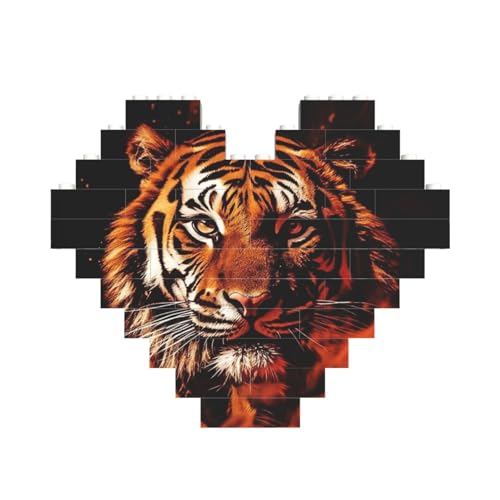 Baustein-Puzzle, Tiger im Feuer, personalisierte Ziegelstein-Puzzles für Erwachsene, Bausteine, Puzzle, 3D-Herzblöcke, Puzzle, Ziegelsteine, für Heimdekoration, Geschenk Baustein-Puzzle, Tiger im Feuer, personalisierte Ziegelstein-Puzzles für Erwachsene, Bausteine, Puzzle, 3D-Herzblöcke, Puzzle, Ziegelsteine, für Heimdekoration, Geschenk von FZQVSLCM