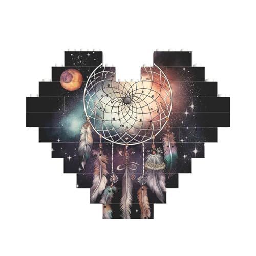 Baustein-Puzzle, Traumfänger und Sterne, personalisierbar, Baustein-Puzzles für Erwachsene, Bausteine, Puzzle, 3D-Herzblöcke, Puzzle, Ziegelsteine, Heimdekoration, Geschenk von FZQVSLCM