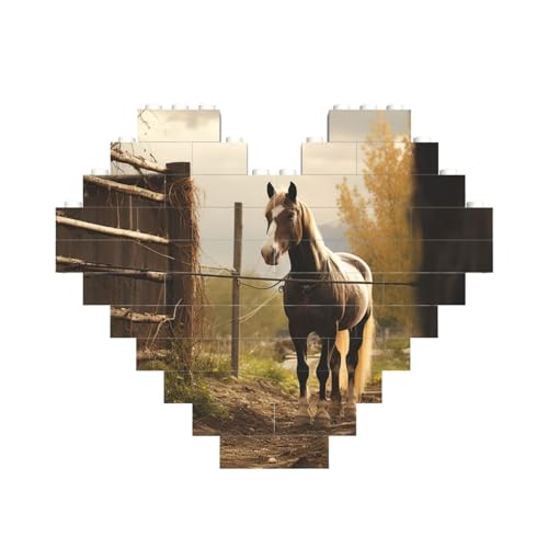 Baustein-Puzzle, Zaun und Pferd, personalisierte Ziegelstein-Puzzles für Erwachsene, Bausteine, Puzzle, 3D-Herzblöcke, Puzzle, Ziegelsteine, für Heimdekoration, Geschenk Baustein-Puzzle, Zaun und Pferd, personalisierte Ziegelstein-Puzzles für Erwachsene, Bausteine, Puzzle, 3D-Herzblöcke, Puzzle, Ziegelsteine, für Heimdekoration, Geschenk von FZQVSLCM