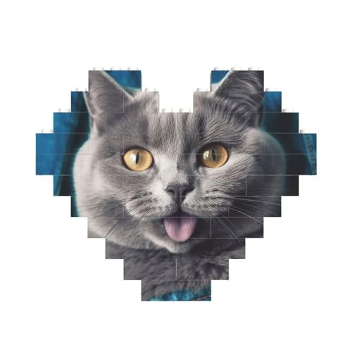 Baustein-Puzzle, blaue Katze, die heraussteckt, personalisierbar, für Erwachsene, Bausteine, Puzzle, 3D-Herzblöcke, Puzzle, Ziegelsteine, Heimdekoration, Geschenk Baustein-Puzzle, blaue Katze, die heraussteckt, personalisierbar, für Erwachsene, Bausteine, Puzzle, 3D-Herzblöcke, Puzzle, Ziegelsteine, Heimdekoration, Geschenk von FZQVSLCM