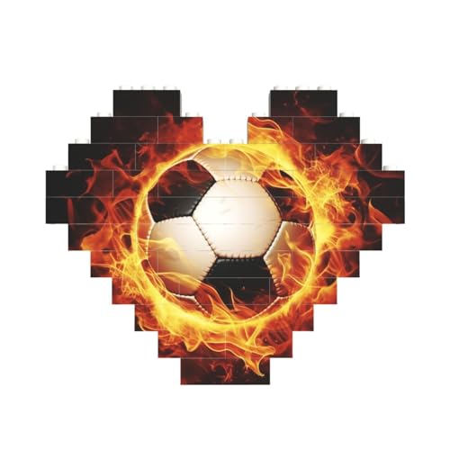 Baustein-Puzzle, brennender Fußball, personalisierte Ziegelstein-Puzzles für Erwachsene, Bausteine, Puzzle, 3D-Herzblöcke, Puzzle, Ziegelsteine, für Heimdekoration, Geschenk Baustein-Puzzle, brennender Fußball, personalisierte Ziegelstein-Puzzles für Erwachsene, Bausteine, Puzzle, 3D-Herzblöcke, Puzzle, Ziegelsteine, für Heimdekoration, Geschenk von FZQVSLCM