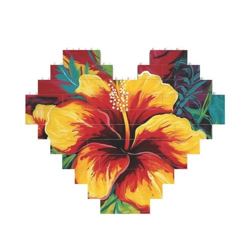 Baustein-Puzzle, bunt, Hibiskus, personalisierte Ziegelstein-Puzzles für Erwachsene, Bausteine, Puzzle, 3D-Herzblöcke, Puzzle, Ziegelstein-Puzzle für Heimdekoration, Geschenk Baustein-Puzzle, bunt, Hibiskus, personalisierte Ziegelstein-Puzzles für Erwachsene, Bausteine, Puzzle, 3D-Herzblöcke, Puzzle, Ziegelstein-Puzzle für Heimdekoration, Geschenk von FZQVSLCM
