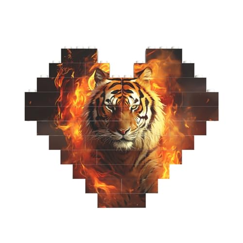 Baustein-Puzzle, cooler Tiger in Flamme, personalisierte Ziegelstein-Puzzles für Erwachsene, Bausteine, Puzzle, 3D-Herzblöcke, Puzzle, Ziegelsteine, für Heimdekoration, Geschenk Baustein-Puzzle, cooler Tiger in Flamme, personalisierte Ziegelstein-Puzzles für Erwachsene, Bausteine, Puzzle, 3D-Herzblöcke, Puzzle, Ziegelsteine, für Heimdekoration, Geschenk von FZQVSLCM