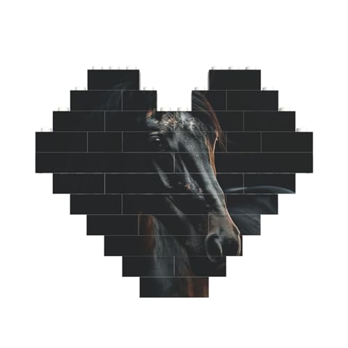 Baustein-Puzzle, ein dunkles Pferd, personalisierte Ziegelstein-Puzzles für Erwachsene, Bausteine, Puzzle, 3D-Herzblöcke, Puzzle, Ziegelsteine, für Heimdekoration, Geschenk Baustein-Puzzle, ein dunkles Pferd, personalisierte Ziegelstein-Puzzles für Erwachsene, Bausteine, Puzzle, 3D-Herzblöcke, Puzzle, Ziegelsteine, für Heimdekoration, Geschenk von FZQVSLCM