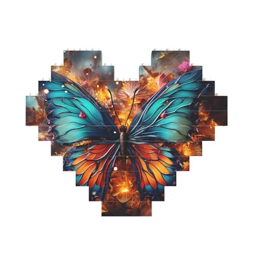 Baustein-Puzzle, farbiger Schmetterlingshintergrund, personalisierte Ziegelstein-Puzzles für Erwachsene, Bausteine, Puzzle, 3D-Herzblöcke, Puzzle, Ziegelsteine, Heimdekoration, Geschenk Baustein-Puzzle, farbiger Schmetterlingshintergrund, personalisierte Ziegelstein-Puzzles für Erwachsene, Bausteine, Puzzle, 3D-Herzblöcke, Puzzle, Ziegelsteine, Heimdekoration, Geschenk von FZQVSLCM