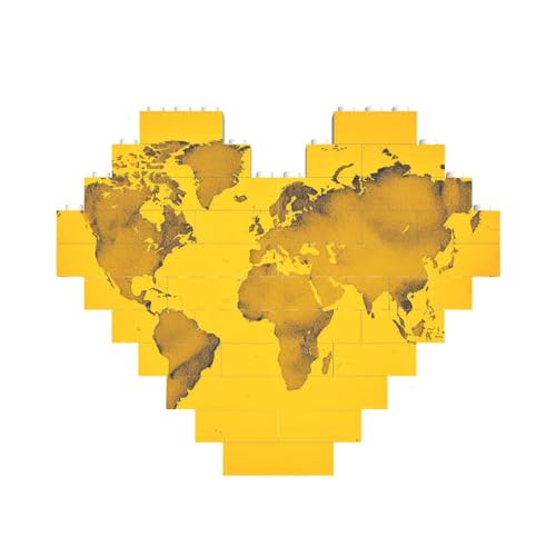 Baustein-Puzzle, gelbe Weltkarte, personalisierte Ziegelstein-Puzzles für Erwachsene, Bausteine, Puzzle, 3D-Herzblöcke, Puzzle, Ziegelsteine, für Heimdekoration, Geschenk Baustein-Puzzle, gelbe Weltkarte, personalisierte Ziegelstein-Puzzles für Erwachsene, Bausteine, Puzzle, 3D-Herzblöcke, Puzzle, Ziegelsteine, für Heimdekoration, Geschenk von FZQVSLCM