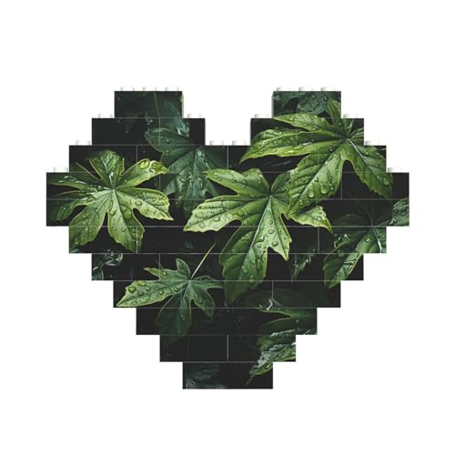 Baustein-Puzzle, grünes Blättermuster, personalisierte Ziegelstein-Puzzles für Erwachsene, Bausteine, Puzzle, 3D-Herzblöcke, Puzzle, Ziegelsteine, für Heimdekoration, Geschenk Baustein-Puzzle, grünes Blättermuster, personalisierte Ziegelstein-Puzzles für Erwachsene, Bausteine, Puzzle, 3D-Herzblöcke, Puzzle, Ziegelsteine, für Heimdekoration, Geschenk von FZQVSLCM