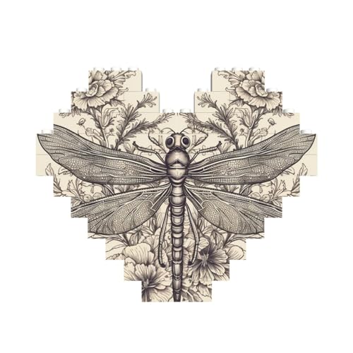 Baustein-Puzzle, handgezeichnete, florale Libelle, personalisierte Ziegelstein-Puzzles für Erwachsene, Bausteine, Puzzle, 3D-Herzblöcke, Puzzle, Ziegelsteine, für Heimdekoration, Geschenk Baustein-Puzzle, handgezeichnete, florale Libelle, personalisierte Ziegelstein-Puzzles für Erwachsene, Bausteine, Puzzle, 3D-Herzblöcke, Puzzle, Ziegelsteine, für Heimdekoration, Geschenk von FZQVSLCM