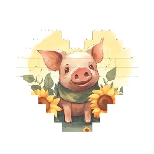 Baustein-Puzzle, lächelnd, personalisierbar, für Erwachsene, Bausteine, Puzzle, 3D-Herzblöcke, Puzzle, Ziegelsteine, für Heimdekoration, Geschenk von FZQVSLCM