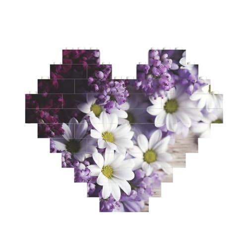 Baustein-Puzzle, lila weiße Blumen, personalisierte Ziegelstein-Puzzles für Erwachsene, Bausteine, Puzzle, 3D-Herzblöcke, Puzzle, Ziegelsteine, für Heimdekoration, Geschenk Baustein-Puzzle, lila weiße Blumen, personalisierte Ziegelstein-Puzzles für Erwachsene, Bausteine, Puzzle, 3D-Herzblöcke, Puzzle, Ziegelsteine, für Heimdekoration, Geschenk von FZQVSLCM