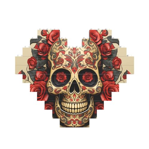 Baustein-Puzzle, rote Rose, Zuckerschädel, personalisierte Ziegelstein-Puzzles für Erwachsene, Bausteine, Puzzle, 3D-Herzblöcke, Puzzle, Ziegelsteine, Heimdekoration, Geschenk Baustein-Puzzle, rote Rose, Zuckerschädel, personalisierte Ziegelstein-Puzzles für Erwachsene, Bausteine, Puzzle, 3D-Herzblöcke, Puzzle, Ziegelsteine, Heimdekoration, Geschenk von FZQVSLCM