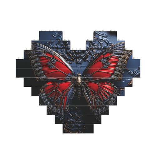 Baustein-Puzzle, roter Schmetterling, personalisierte Ziegelstein-Puzzles für Erwachsene, Bausteine, Puzzle, 3D-Herzblöcke, Puzzle, Ziegelsteine, für Heimdekoration, Geschenk Baustein-Puzzle, roter Schmetterling, personalisierte Ziegelstein-Puzzles für Erwachsene, Bausteine, Puzzle, 3D-Herzblöcke, Puzzle, Ziegelsteine, für Heimdekoration, Geschenk von FZQVSLCM