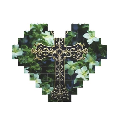 Baustein-Puzzle, schwarzes Kreuz unter grünen Blumen, personalisierte Ziegelstein-Puzzles für Erwachsene, Bausteine, Puzzle, 3D-Herzblöcke, Puzzle, Ziegelsteine, Heimdekoration, Geschenk Baustein-Puzzle, schwarzes Kreuz unter grünen Blumen, personalisierte Ziegelstein-Puzzles für Erwachsene, Bausteine, Puzzle, 3D-Herzblöcke, Puzzle, Ziegelsteine, Heimdekoration, Geschenk von FZQVSLCM