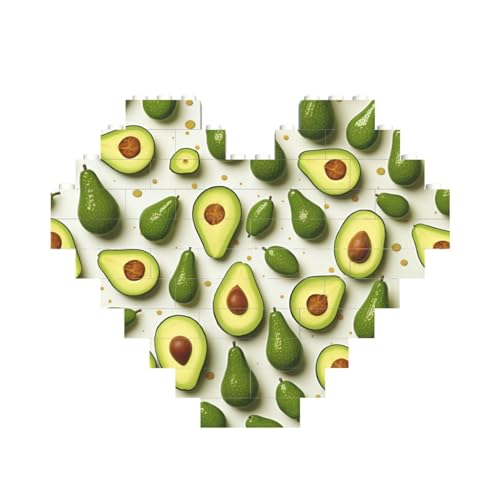 Baustein-Puzzle, weiß und grün, personalisierbar, Baustein-Puzzles für Erwachsene, Bausteine, Puzzle, 3D-Herzblöcke, Puzzle, Ziegelsteine, für Heimdekoration, Geschenk von FZQVSLCM