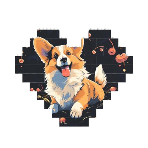 Baustein-Puzzle Corgi Hund auf dunklem Hintergrund, personalisierte Ziegelstein-Puzzles für Erwachsene, Bausteine, Puzzle, 3D-Herzblöcke, Puzzle, Ziegelsteine, Heimdekoration, Geschenk Baustein-Puzzle Corgi Hund auf dunklem Hintergrund, personalisierte Ziegelstein-Puzzles für Erwachsene, Bausteine, Puzzle, 3D-Herzblöcke, Puzzle, Ziegelsteine, Heimdekoration, Geschenk von FZQVSLCM