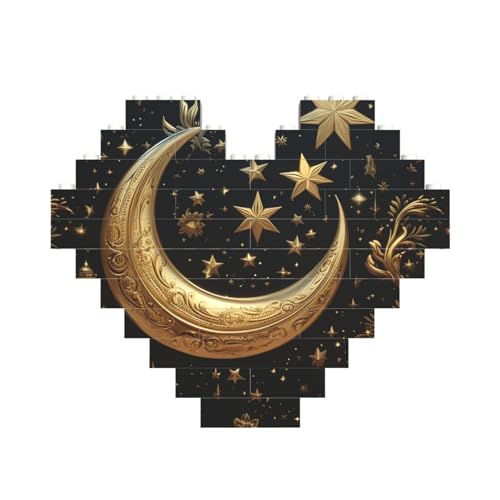 Baustein-Puzzle Goldene Sterne und Mond, personalisierte Ziegelstein-Puzzles für Erwachsene, Bausteine, Puzzle, 3D-Herzblöcke, Puzzle, Ziegelsteine, Heimdekoration, Geschenk Baustein-Puzzle Goldene Sterne und Mond, personalisierte Ziegelstein-Puzzles für Erwachsene, Bausteine, Puzzle, 3D-Herzblöcke, Puzzle, Ziegelsteine, Heimdekoration, Geschenk von FZQVSLCM