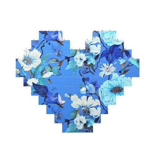 Baustein-Puzzle mit blauem Blumenmuster, personalisierbar, für Erwachsene, Bausteine, Puzzle, 3D-Herzblöcke, Puzzle, Ziegelsteine, für Heimdekoration, Geschenk Baustein-Puzzle mit blauem Blumenmuster, personalisierbar, für Erwachsene, Bausteine, Puzzle, 3D-Herzblöcke, Puzzle, Ziegelsteine, für Heimdekoration, Geschenk von FZQVSLCM