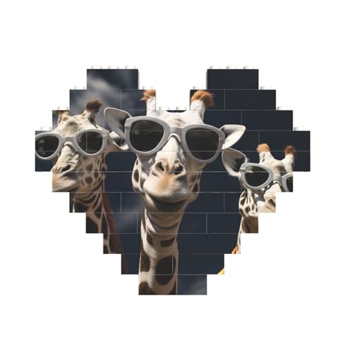 Baustein-Puzzle mit drei Giraffen, mit Sonnenbrille, personalisierbar, für Erwachsene, Bausteine, Puzzle, 3D-Herzblöcke, Puzzle, Ziegelsteine, Heimdekoration, Geschenk Baustein-Puzzle mit drei Giraffen, mit Sonnenbrille, personalisierbar, für Erwachsene, Bausteine, Puzzle, 3D-Herzblöcke, Puzzle, Ziegelsteine, Heimdekoration, Geschenk von FZQVSLCM