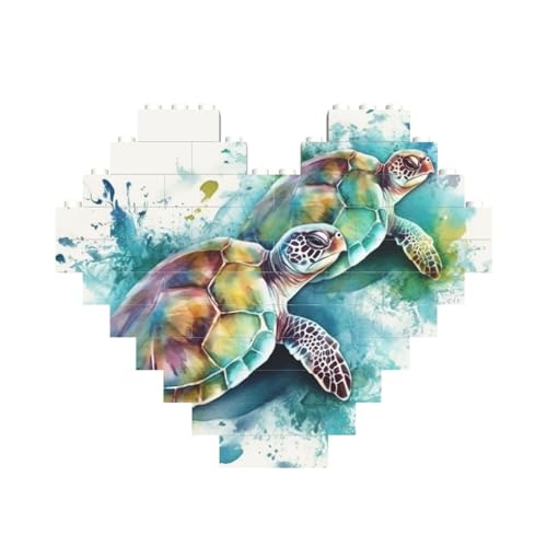 Baustein-Puzzle mit zwei Schildkröten, Aquarell-Spritzer, personalisierbar, für Erwachsene, Bausteine, Puzzle, 3D-Herzblöcke, Puzzle, Ziegelsteine, Heimdekoration, Geschenk Baustein-Puzzle mit zwei Schildkröten, Aquarell-Spritzer, personalisierbar, für Erwachsene, Bausteine, Puzzle, 3D-Herzblöcke, Puzzle, Ziegelsteine, Heimdekoration, Geschenk von FZQVSLCM