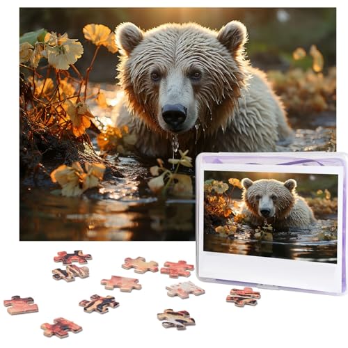 Puzzle für Erwachsene, 500 Teile, lustig, herausfordernd, Bär, der den Fluss überquert, Bildpuzzle Holzpuzzle Kunstwerk Familienspiel Puzzle für Geburtstag, 51,8 x 38,1 cm Puzzle für Erwachsene, 500 Teile, lustig, herausfordernd, Bär, der den Fluss überquert, Bildpuzzle Holzpuzzle Kunstwerk Familienspiel Puzzle für Geburtstag, 51,8 x 38,1 cm von FZQVSLCM