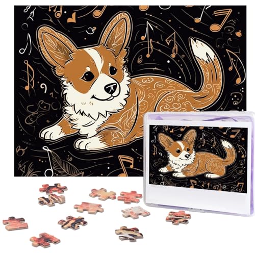 Puzzle für Erwachsene, 500 Teile, lustig, herausfordernd, Corgi, der Musik liebt, Bildpuzzle, Holzpuzzle, Kunstwerk, Familienspiel, Puzzle für Geburtstag, 51,8 x 38,1 cm Puzzle für Erwachsene, 500 Teile, lustig, herausfordernd, Corgi, der Musik liebt, Bildpuzzle, Holzpuzzle, Kunstwerk, Familienspiel, Puzzle für Geburtstag, 51,8 x 38,1 cm von FZQVSLCM
