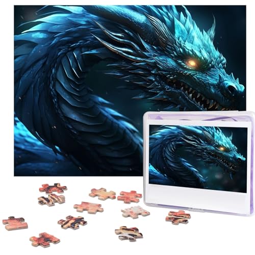Puzzle für Erwachsene, 500 Teile, lustig, herausfordernd, Cyan, Drachen, Bild, Puzzle, Holzpuzzle, Kunstwerk, Familienspiel, Puzzle für Geburtstag, 51,8 x 38,1 cm Puzzle für Erwachsene, 500 Teile, lustig, herausfordernd, Cyan, Drachen, Bild, Puzzle, Holzpuzzle, Kunstwerk, Familienspiel, Puzzle für Geburtstag, 51,8 x 38,1 cm von FZQVSLCM