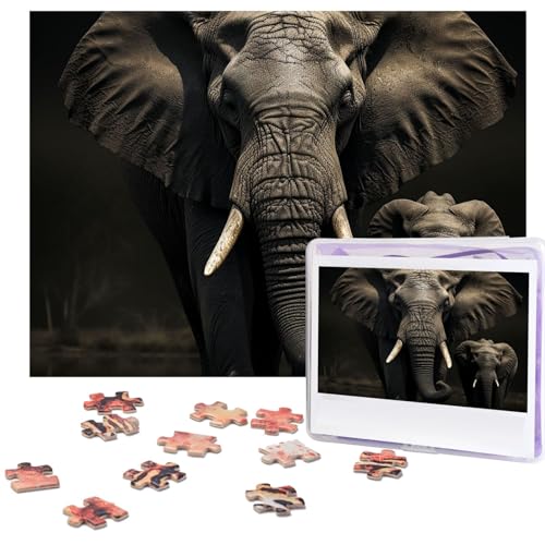 Puzzle für Erwachsene, 500 Teile, lustig, herausfordernd, Elefant, schwarzes Bild, Holzpuzzle, Kunstwerk, Familienspiel, Puzzle für Geburtstag, 51,8 x 38,1 cm Puzzle für Erwachsene, 500 Teile, lustig, herausfordernd, Elefant, schwarzes Bild, Holzpuzzle, Kunstwerk, Familienspiel, Puzzle für Geburtstag, 51,8 x 38,1 cm von FZQVSLCM