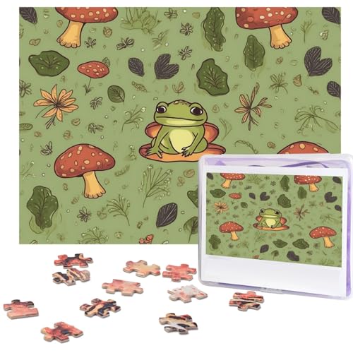 Puzzle für Erwachsene, 500 Teile, lustig, herausfordernd, Frösche und Pilze, Bildpuzzle, Holzpuzzle, Kunstwerk, Familienspiel, Puzzle für Geburtstag, 51,8 x 38,1 cm Puzzle für Erwachsene, 500 Teile, lustig, herausfordernd, Frösche und Pilze, Bildpuzzle, Holzpuzzle, Kunstwerk, Familienspiel, Puzzle für Geburtstag, 51,8 x 38,1 cm von FZQVSLCM