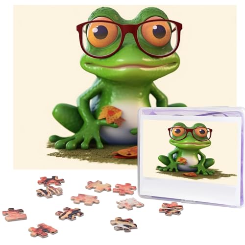Puzzle für Erwachsene, 500 Teile, lustig, herausfordernd, Frosch, mit Brille, Bildpuzzle, Holzpuzzle, Kunstwerk, Familienspiel, Puzzle für Geburtstag, 51,8 x 38,1 cm Puzzle für Erwachsene, 500 Teile, lustig, herausfordernd, Frosch, mit Brille, Bildpuzzle, Holzpuzzle, Kunstwerk, Familienspiel, Puzzle für Geburtstag, 51,8 x 38,1 cm von FZQVSLCM
