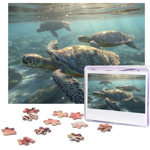 Puzzle für Erwachsene, 500 Teile, lustig, herausfordernd, Sonnenschildkröte, Bildpuzzle, Holzpuzzle, Kunstwerk, Familienspiel, Puzzle für Geburtstag, 51,8 x 38,1 cm Puzzle für Erwachsene, 500 Teile, lustig, herausfordernd, Sonnenschildkröte, Bildpuzzle, Holzpuzzle, Kunstwerk, Familienspiel, Puzzle für Geburtstag, 51,8 x 38,1 cm von FZQVSLCM