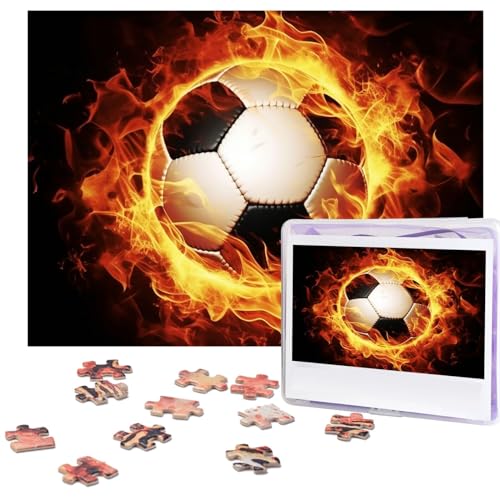 Puzzle für Erwachsene, 500 Teile, lustig, herausfordernd, brennender Fußball, Bildpuzzle, Holzpuzzle, Kunstwerk, Familienspiel, Puzzle für Geburtstag, 51,8 x 38,1 cm Puzzle für Erwachsene, 500 Teile, lustig, herausfordernd, brennender Fußball, Bildpuzzle, Holzpuzzle, Kunstwerk, Familienspiel, Puzzle für Geburtstag, 51,8 x 38,1 cm von FZQVSLCM