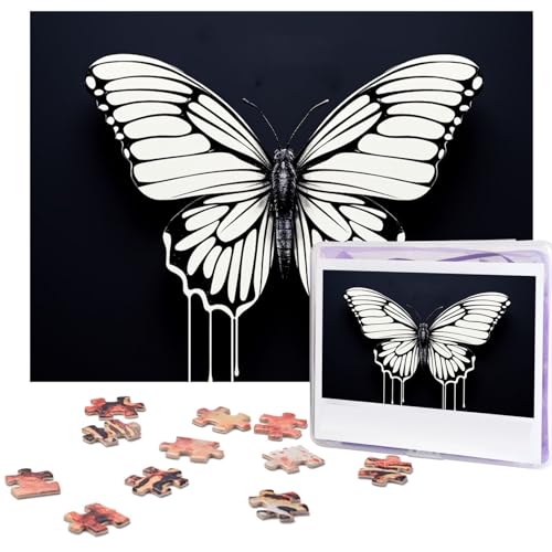 Puzzle für Erwachsene, 500 Teile, lustig, herausfordernd, ein schwarz-weißer Schmetterling, Bildpuzzle, Holzpuzzle, Kunstwerk, Familienspiel, Puzzle für Geburtstag, 51,8 x 38,1 cm Puzzle für Erwachsene, 500 Teile, lustig, herausfordernd, ein schwarz-weißer Schmetterling, Bildpuzzle, Holzpuzzle, Kunstwerk, Familienspiel, Puzzle für Geburtstag, 51,8 x 38,1 cm von FZQVSLCM