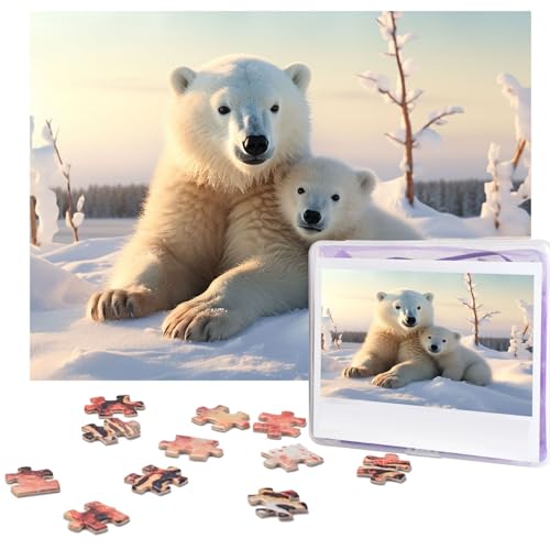 Puzzle für Erwachsene, 500 Teile, lustig, herausfordernd, niedliche Eisbären, Bildpuzzle, Holzpuzzle, Kunstwerk, Familienspiel, Puzzle für Geburtstag, 51,8 x 38,1 cm Puzzle für Erwachsene, 500 Teile, lustig, herausfordernd, niedliche Eisbären, Bildpuzzle, Holzpuzzle, Kunstwerk, Familienspiel, Puzzle für Geburtstag, 51,8 x 38,1 cm von FZQVSLCM