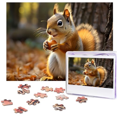 Puzzle für Erwachsene, 500 Teile, lustig, herausfordernd, niedliches Eichhörnchen, das Nüsse isst, Bildpuzzle, Holzpuzzle, Kunstwerk, Familienspiel, Puzzle für Geburtstag, 51,8 x 38,1 cm Puzzle für Erwachsene, 500 Teile, lustig, herausfordernd, niedliches Eichhörnchen, das Nüsse isst, Bildpuzzle, Holzpuzzle, Kunstwerk, Familienspiel, Puzzle für Geburtstag, 51,8 x 38,1 cm von FZQVSLCM