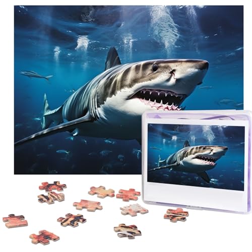 Puzzle für Erwachsene, 500 Teile, lustig, herausfordernd, tolles weißes Hai, Bildpuzzle, Holzpuzzle, Kunstwerk, Familienspiel, Puzzle für Geburtstag, 51,8 x 38,1 cm Puzzle für Erwachsene, 500 Teile, lustig, herausfordernd, tolles weißes Hai, Bildpuzzle, Holzpuzzle, Kunstwerk, Familienspiel, Puzzle für Geburtstag, 51,8 x 38,1 cm von FZQVSLCM