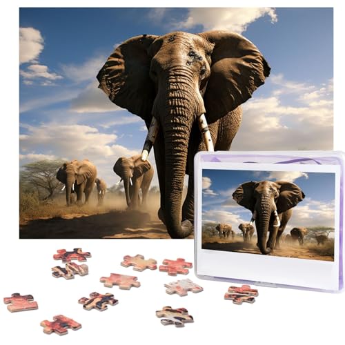 Puzzle für Erwachsene, 500 Teile, lustig, herausfordernd, wilde Elefanten-Bilder-Puzzle, Holzpuzzle, Kunstwerk, Familienspiel, Puzzle für Geburtstag, 51,8 x 38,1 cm Puzzle für Erwachsene, 500 Teile, lustig, herausfordernd, wilde Elefanten-Bilder-Puzzle, Holzpuzzle, Kunstwerk, Familienspiel, Puzzle für Geburtstag, 51,8 x 38,1 cm von FZQVSLCM