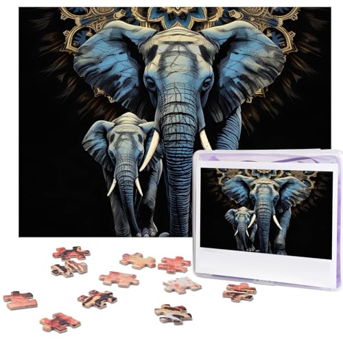 Puzzle für Erwachsene, 500 Teile, lustig, herausfordernd, zwei Elefanten, Bildpuzzle, Holzpuzzle, Kunstwerk, Familienspiel, Puzzle für Geburtstag, 51,8 x 38,1 cm Puzzle für Erwachsene, 500 Teile, lustig, herausfordernd, zwei Elefanten, Bildpuzzle, Holzpuzzle, Kunstwerk, Familienspiel, Puzzle für Geburtstag, 51,8 x 38,1 cm von FZQVSLCM