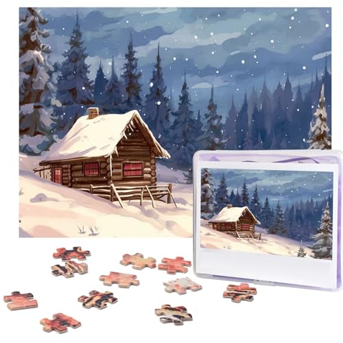 Puzzle für Erwachsene, 500 Teile, lustige, herausfordernde Puzzles, Hütte im Wald, Bildpuzzle, Holzpuzzle, Kunstwerk, Familienspiel, Puzzle für Geburtstag, 51,8 x 38,1 cm Puzzle für Erwachsene, 500 Teile, lustige, herausfordernde Puzzles, Hütte im Wald, Bildpuzzle, Holzpuzzle, Kunstwerk, Familienspiel, Puzzle für Geburtstag, 51,8 x 38,1 cm von FZQVSLCM