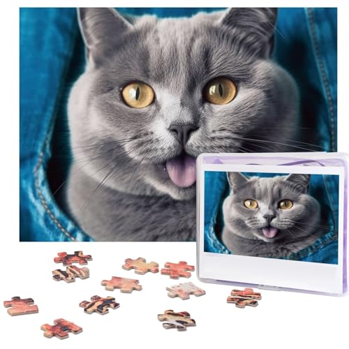 Puzzle für Erwachsene, 500 Teile, lustige, herausfordernde Puzzles, blaue Katze, die die Zunge herausstreckt, Bildpuzzle, Holzpuzzle, Kunstwerk, Familienspiel, Puzzle für Geburtstag, 51,8 x 38,1 cm Puzzle für Erwachsene, 500 Teile, lustige, herausfordernde Puzzles, blaue Katze, die die Zunge herausstreckt, Bildpuzzle, Holzpuzzle, Kunstwerk, Familienspiel, Puzzle für Geburtstag, 51,8 x 38,1 cm von FZQVSLCM