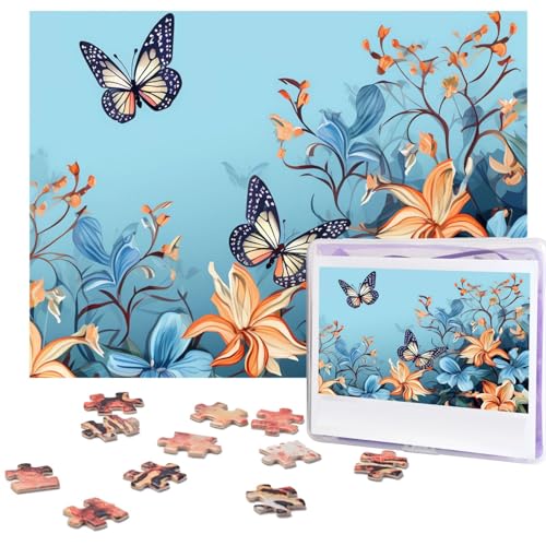 Puzzle für Erwachsene, 500 Teile, lustige, herausfordernde Puzzles, blauer Schmetterling, Blumenbild, Puzzle, Holzpuzzle, Kunstwerk, Familienspiel, Puzzle für Geburtstag, 51,8 x 38,1 cm Puzzle für Erwachsene, 500 Teile, lustige, herausfordernde Puzzles, blauer Schmetterling, Blumenbild, Puzzle, Holzpuzzle, Kunstwerk, Familienspiel, Puzzle für Geburtstag, 51,8 x 38,1 cm von FZQVSLCM