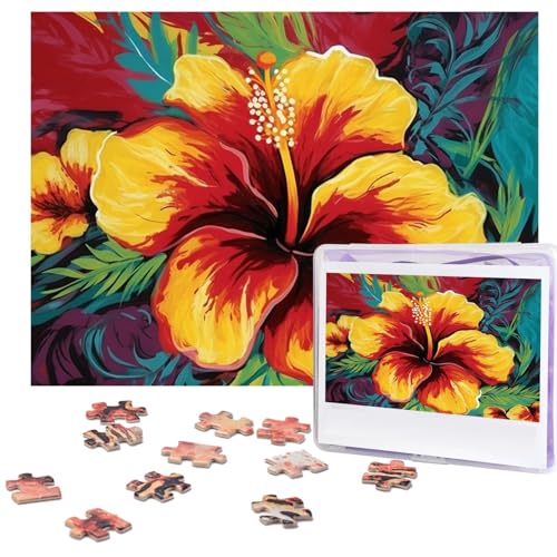 Puzzle für Erwachsene, 500 Teile, lustige, herausfordernde Puzzles, buntes Hibiskus-Bild, Holzpuzzle, Kunstwerk, Familienspiel, Puzzle für Geburtstag, 51,8 x 38,1 cm Puzzle für Erwachsene, 500 Teile, lustige, herausfordernde Puzzles, buntes Hibiskus-Bild, Holzpuzzle, Kunstwerk, Familienspiel, Puzzle für Geburtstag, 51,8 x 38,1 cm von FZQVSLCM