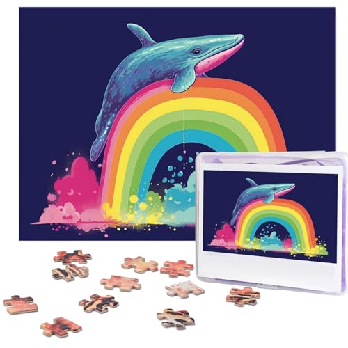 Puzzle für Erwachsene, 500 Teile, lustige, herausfordernde Puzzles, buntes Wal auf Regenbogen, Holzpuzzle, Kunstwerk, Familienspiel, Puzzle für Geburtstag, 51,8 x 38,1 cm Puzzle für Erwachsene, 500 Teile, lustige, herausfordernde Puzzles, buntes Wal auf Regenbogen, Holzpuzzle, Kunstwerk, Familienspiel, Puzzle für Geburtstag, 51,8 x 38,1 cm von FZQVSLCM