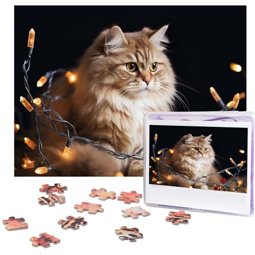 Puzzle für Erwachsene, 500 Teile, lustige, herausfordernde Puzzles, eine Katze und Weihnachtsbeleuchtung, Bildpuzzle, Holzpuzzle, Kunstwerk, Familienspiel, Puzzle für Geburtstag, 51,8 x 38,1 cm Puzzle für Erwachsene, 500 Teile, lustige, herausfordernde Puzzles, eine Katze und Weihnachtsbeleuchtung, Bildpuzzle, Holzpuzzle, Kunstwerk, Familienspiel, Puzzle für Geburtstag, 51,8 x 38,1 cm von FZQVSLCM