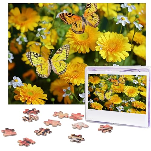 Puzzle für Erwachsene, 500 Teile, lustige, herausfordernde Puzzles, gelber Schmetterling und gelbe Gänseblümchen, Bildpuzzle, Holzpuzzle, Kunstwerk, Familienspiel, Puzzle für Geburtstag, 51,8 x 38,1 Puzzle für Erwachsene, 500 Teile, lustige, herausfordernde Puzzles, gelber Schmetterling und gelbe Gänseblümchen, Bildpuzzle, Holzpuzzle, Kunstwerk, Familienspiel, Puzzle für Geburtstag, 51,8 x 38,1 von FZQVSLCM
