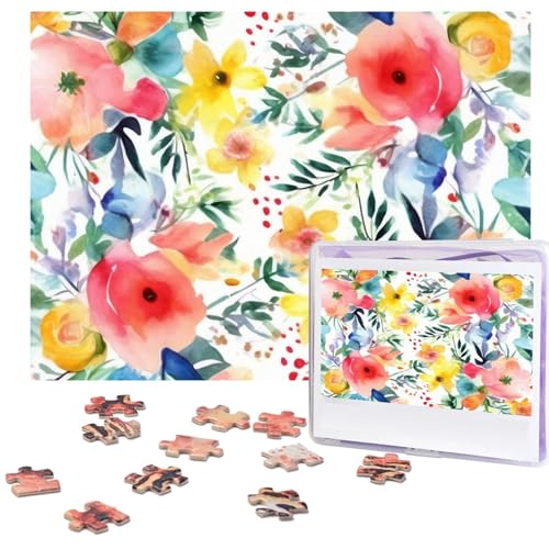Puzzle für Erwachsene, 500 Teile, lustige, herausfordernde Puzzles, helles Blumen-Aquarellbild, Puzzle, Holzpuzzle, Kunstwerk, Familienspiel, Puzzle für Geburtstag, 51,8 x 38,1 cm Puzzle für Erwachsene, 500 Teile, lustige, herausfordernde Puzzles, helles Blumen-Aquarellbild, Puzzle, Holzpuzzle, Kunstwerk, Familienspiel, Puzzle für Geburtstag, 51,8 x 38,1 cm von FZQVSLCM