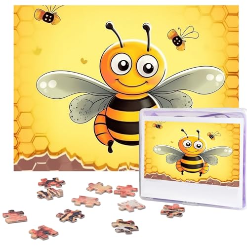 Puzzle für Erwachsene, 500 Teile, lustige, herausfordernde Puzzles Biene auf dem Quadrat, Bildpuzzle, Holzpuzzle, Kunstwerk, Familienspiel, Puzzle für Geburtstag, 51,8 x 38,1 cm Puzzle für Erwachsene, 500 Teile, lustige, herausfordernde Puzzles Biene auf dem Quadrat, Bildpuzzle, Holzpuzzle, Kunstwerk, Familienspiel, Puzzle für Geburtstag, 51,8 x 38,1 cm von FZQVSLCM
