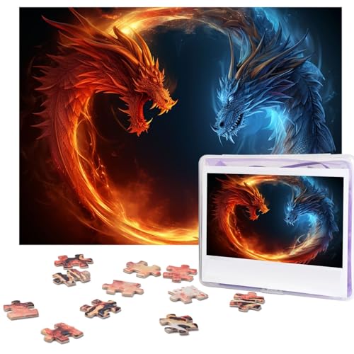 Puzzle für Erwachsene, 500 Teile, lustige, herausfordernde Puzzles Feuer und Eisdrachen, Bildpuzzle, Holzpuzzle, Kunstwerk, Familienspiel, Puzzle für Geburtstag, 51,8 x 38,1 cm Puzzle für Erwachsene, 500 Teile, lustige, herausfordernde Puzzles Feuer und Eisdrachen, Bildpuzzle, Holzpuzzle, Kunstwerk, Familienspiel, Puzzle für Geburtstag, 51,8 x 38,1 cm von FZQVSLCM
