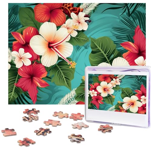 Puzzle für Erwachsene, 500 Teile, lustige herausfordernde Puzzles, Hawaii-Blumen auf grünem Hintergrund, Bildpuzzle, Holzpuzzle, Kunstwerk, Familienspiel, Puzzle für Geburtstag, 51,8 x 38,1 cm Puzzle für Erwachsene, 500 Teile, lustige herausfordernde Puzzles, Hawaii-Blumen auf grünem Hintergrund, Bildpuzzle, Holzpuzzle, Kunstwerk, Familienspiel, Puzzle für Geburtstag, 51,8 x 38,1 cm von FZQVSLCM