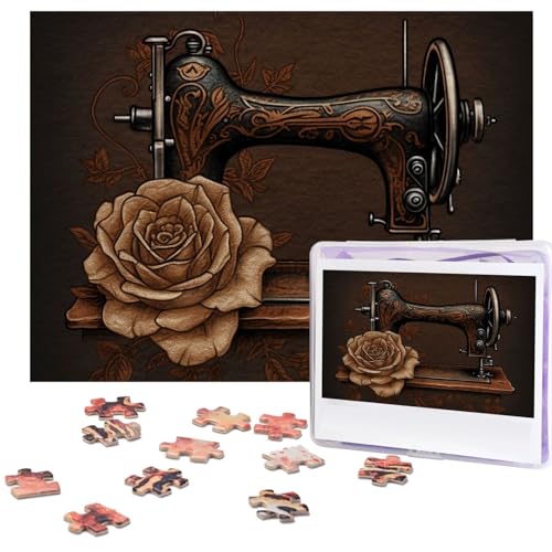 Puzzle für Erwachsene, 500 Teile, lustige herausfordernde Puzzles, Rose und Nähmaschine, Bildpuzzle, Holzpuzzle, Kunstwerk, Familienspiel, Puzzle für Geburtstag, 51,8 x 38,1 cm Puzzle für Erwachsene, 500 Teile, lustige herausfordernde Puzzles, Rose und Nähmaschine, Bildpuzzle, Holzpuzzle, Kunstwerk, Familienspiel, Puzzle für Geburtstag, 51,8 x 38,1 cm von FZQVSLCM